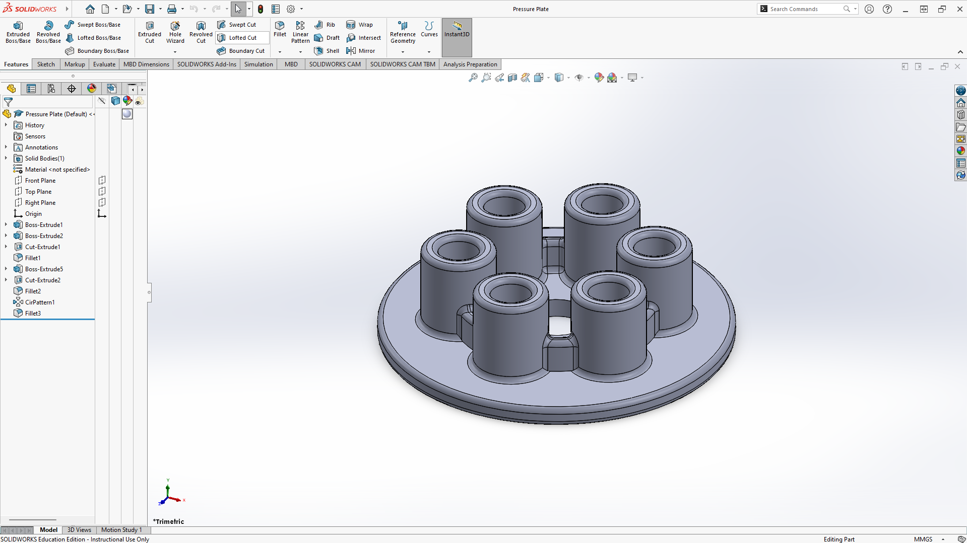 Screenshot of CAD tutorial result